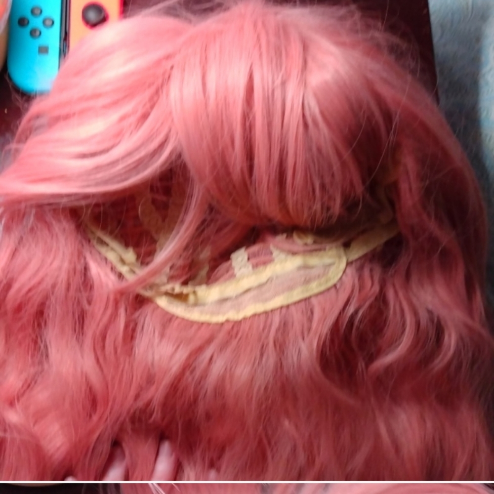 Pink long wavy bodyline cosplay lolita kawaii j fashion harajuku styling anime